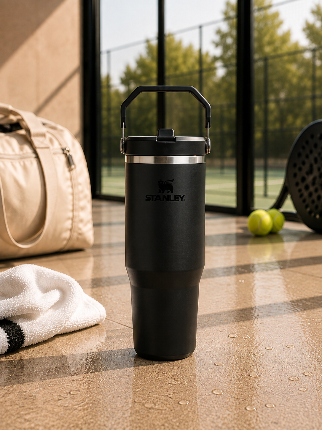 Termo Stanley Classic Flip Straw Tumbler  30 Oz Black 2.0