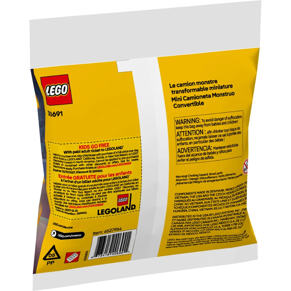 LEGO® City MINI CAMIÓN MONSTRUO CONVERTIBLE 6+