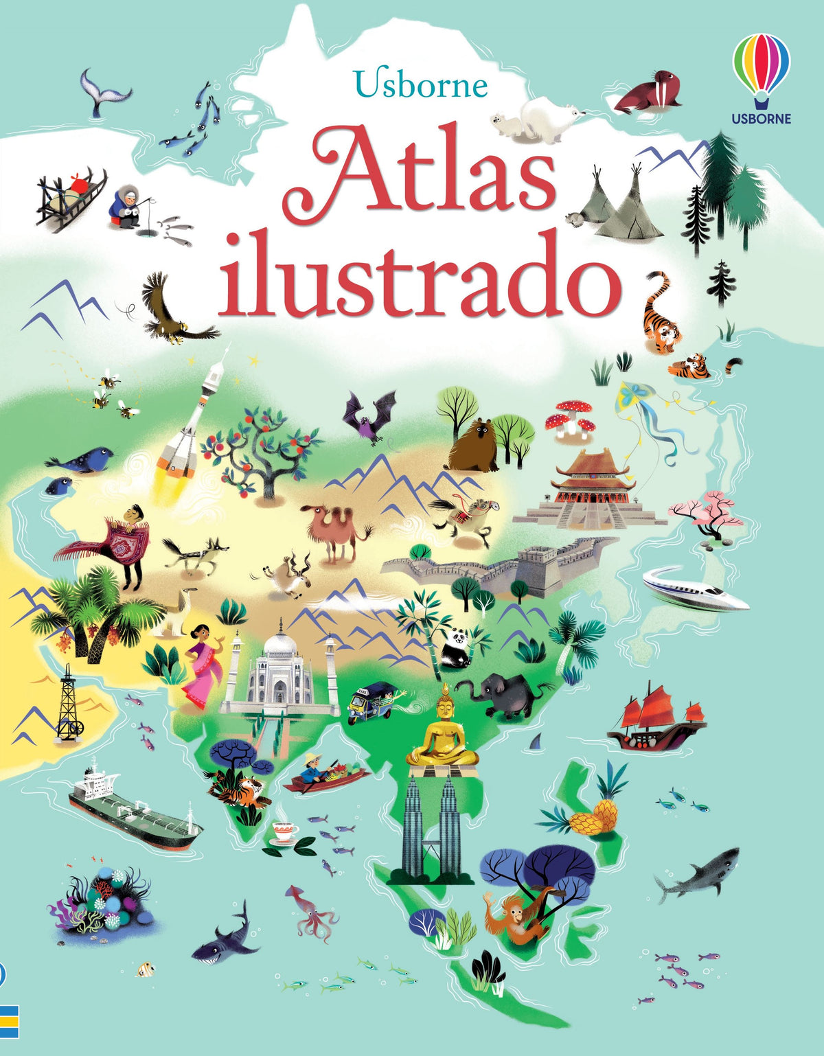 Libro Y Puzzle - Atlas mundial (300 Piezas), De Sam Smith. Editorial Usborne.