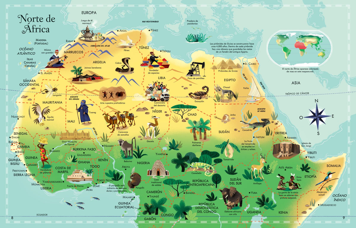 Libro Y Puzzle - Atlas mundial (300 Piezas), De Sam Smith. Editorial Usborne.