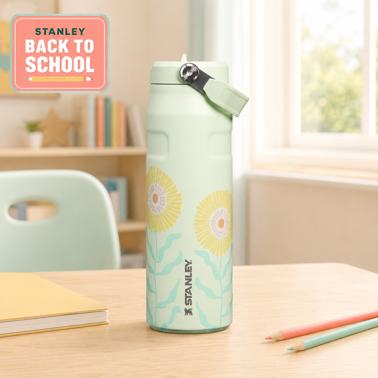 Termo Stanley Iceflow Flip Straw 16 oz Honeydew Garden