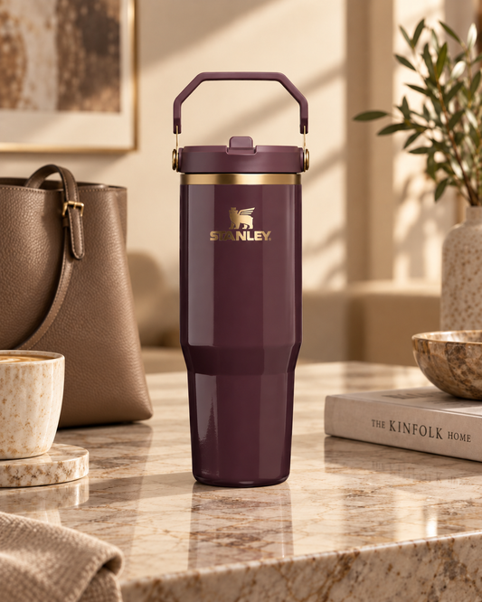 Termo Stanley Classic Flip Straw Tumbler  30 Oz Fig Gloss