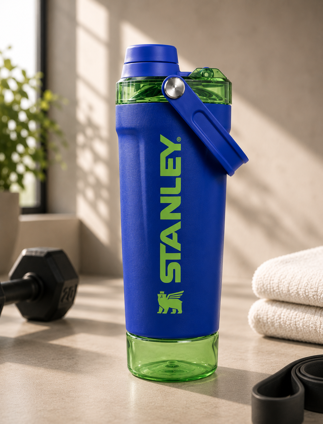 Termo Stanley Activate Shaker 20 oz Cobalt Chartreuse