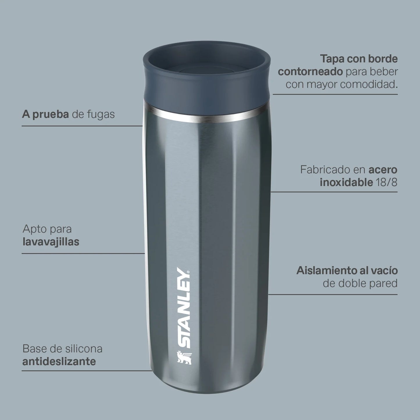 Termo Stanley Day Transit Surround Mug 12 oz Blue Shine