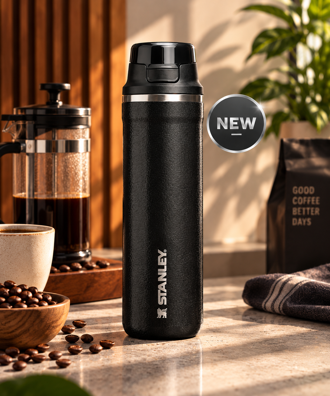 Termo Stanley District Pulse 20 oz Hammertone Black
