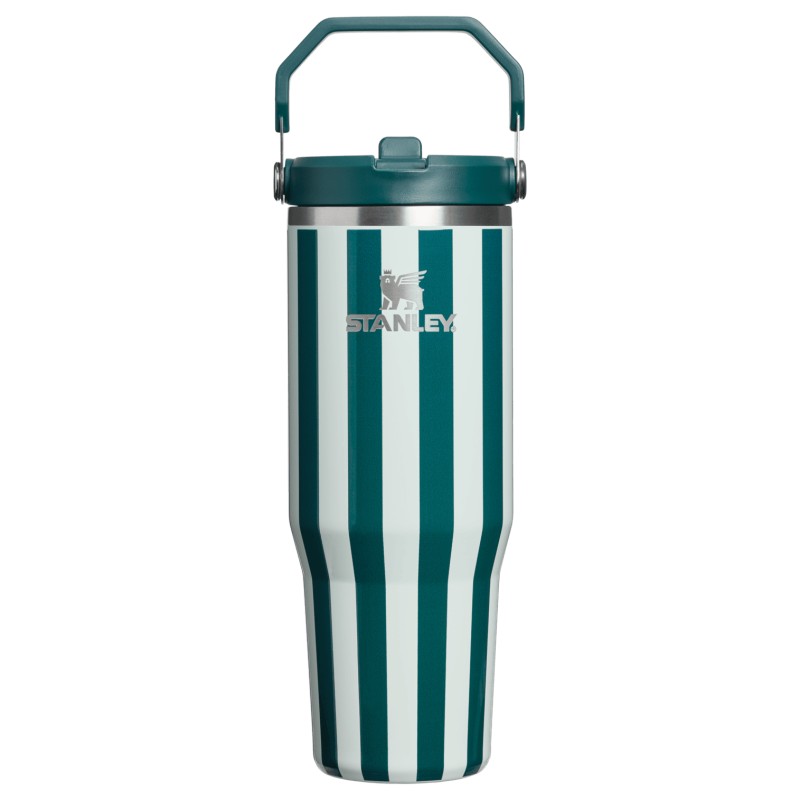 Termo Stanley Classic Flip Straw Tumbler 30 Oz WinterGreen Peppermint Stripe