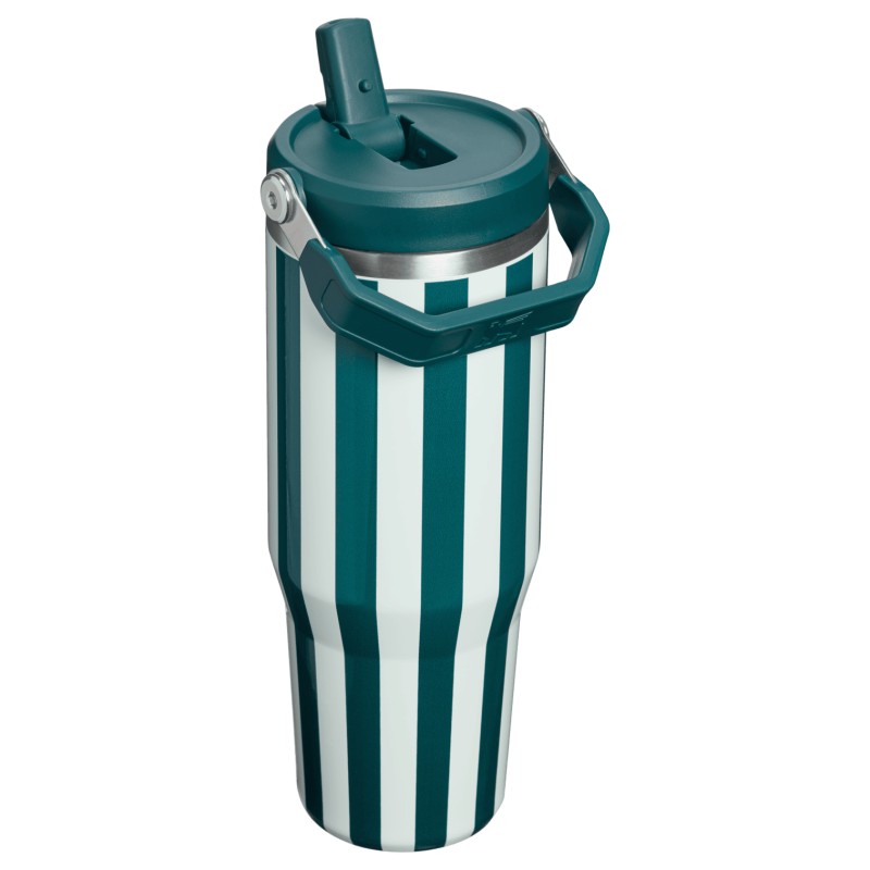 Termo Stanley Classic Flip Straw Tumbler 30 Oz WinterGreen Peppermint Stripe