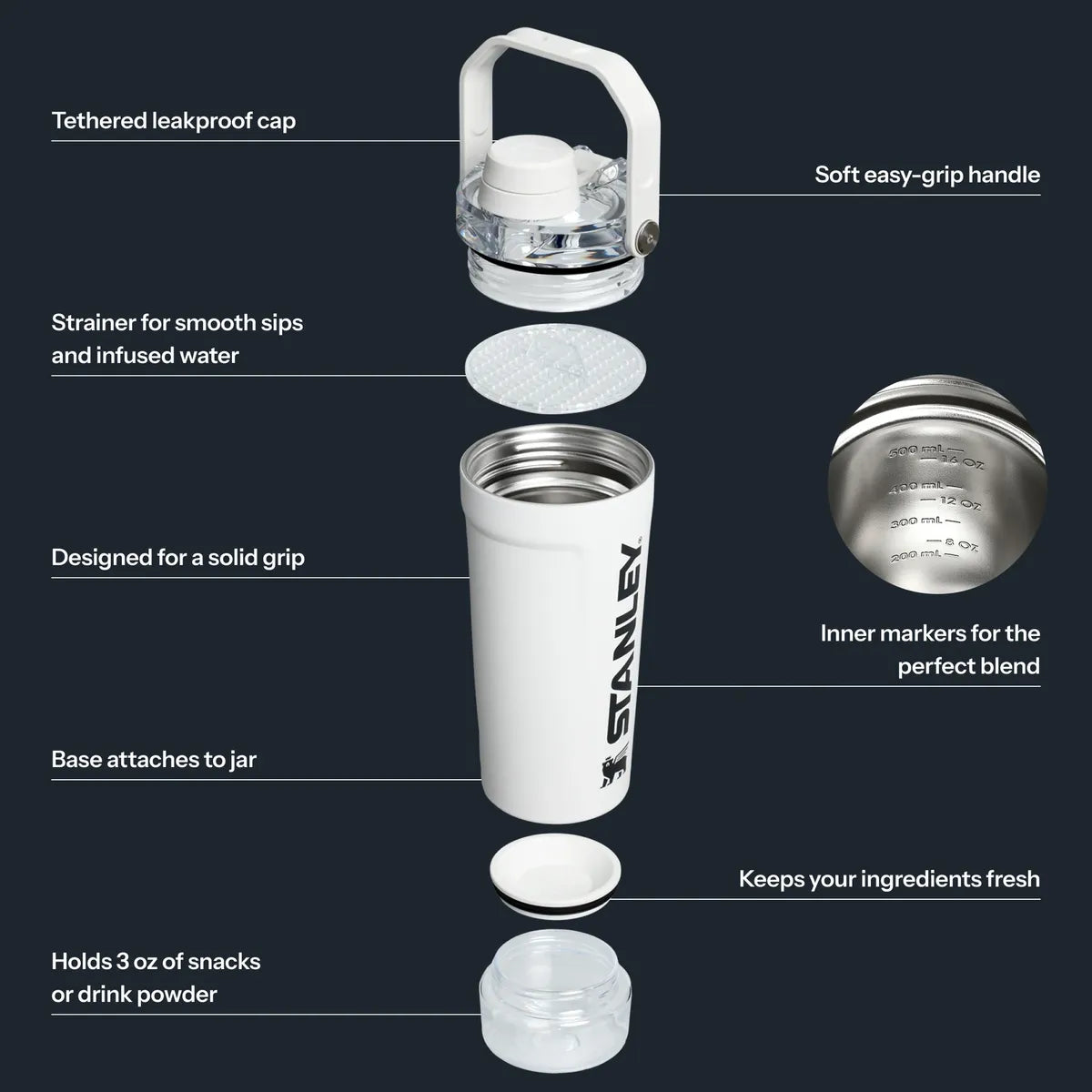 Termo Stanley Activate Shaker 20 oz Chalk
